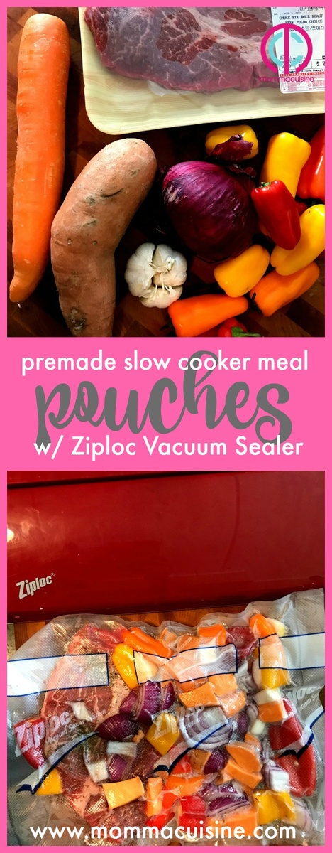 Premade Slow Cooker Meal Pouches with Ziploc Vacuum Sealer - Recipes